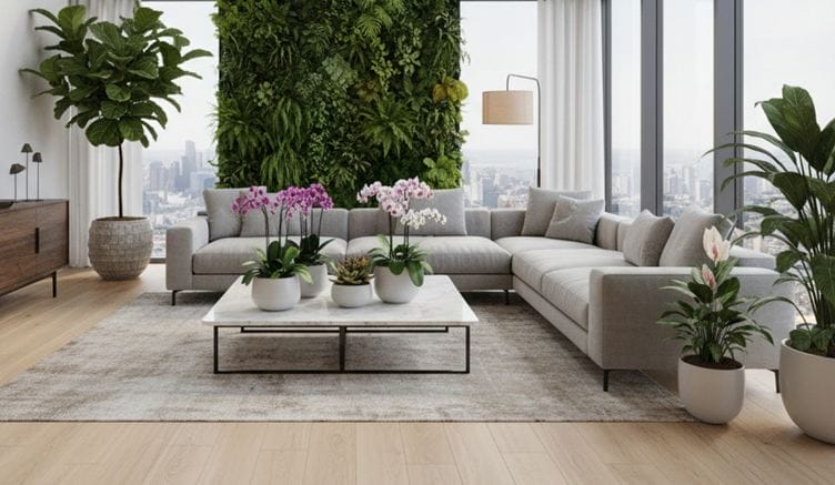 what-should-we-pay-attention-to-when-growing-flowers-at-home Picture of a living room decorated with indoor plants